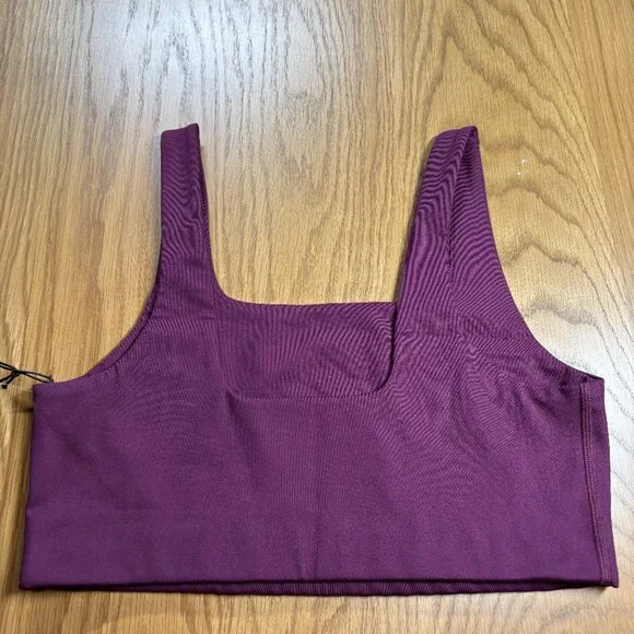 NWT Girlfriend Collective Bra Top Plum Recycled Fabric Scoop Neck – Size M - Picture 3 of 4